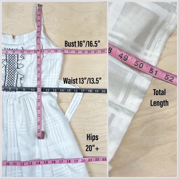 Vintage 1970s White Gauzy Cotton Sleeveless Prairie Sundress - Picture 6 of 7